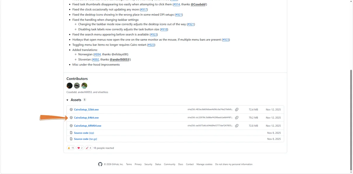 GitHub Releases 选 64 位 exe