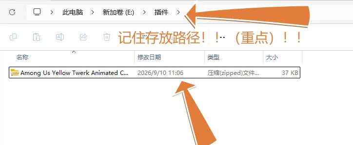 保存 zip 到 E 盘